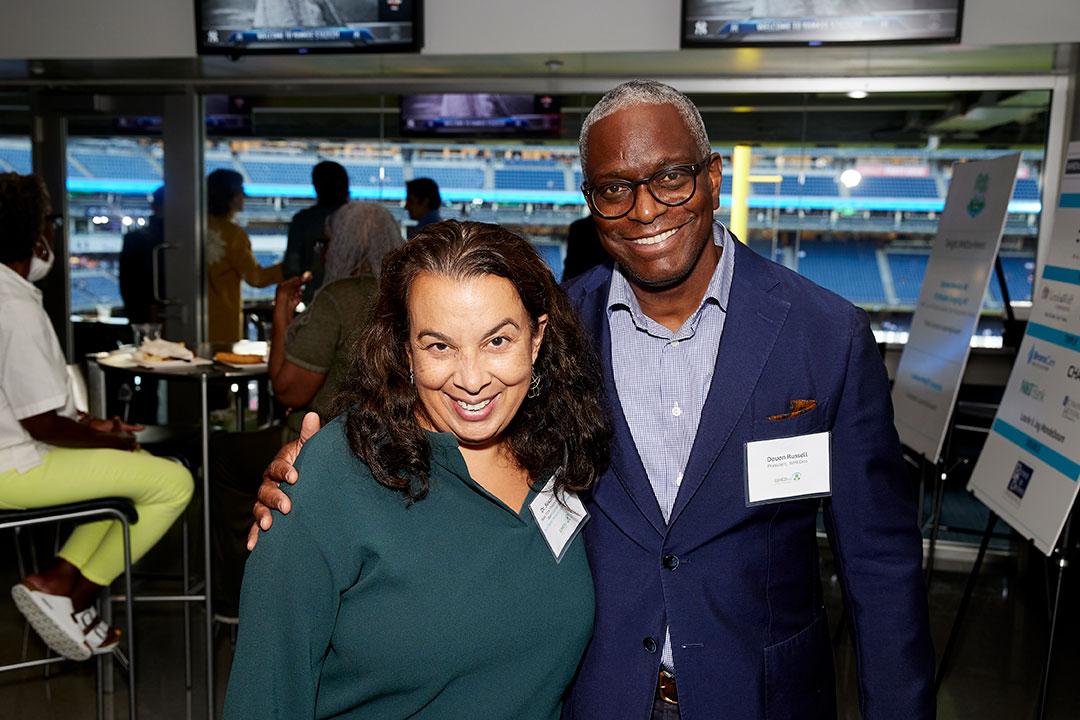 Dr. Susana Morales with Davon Russell at Yankee Stadium