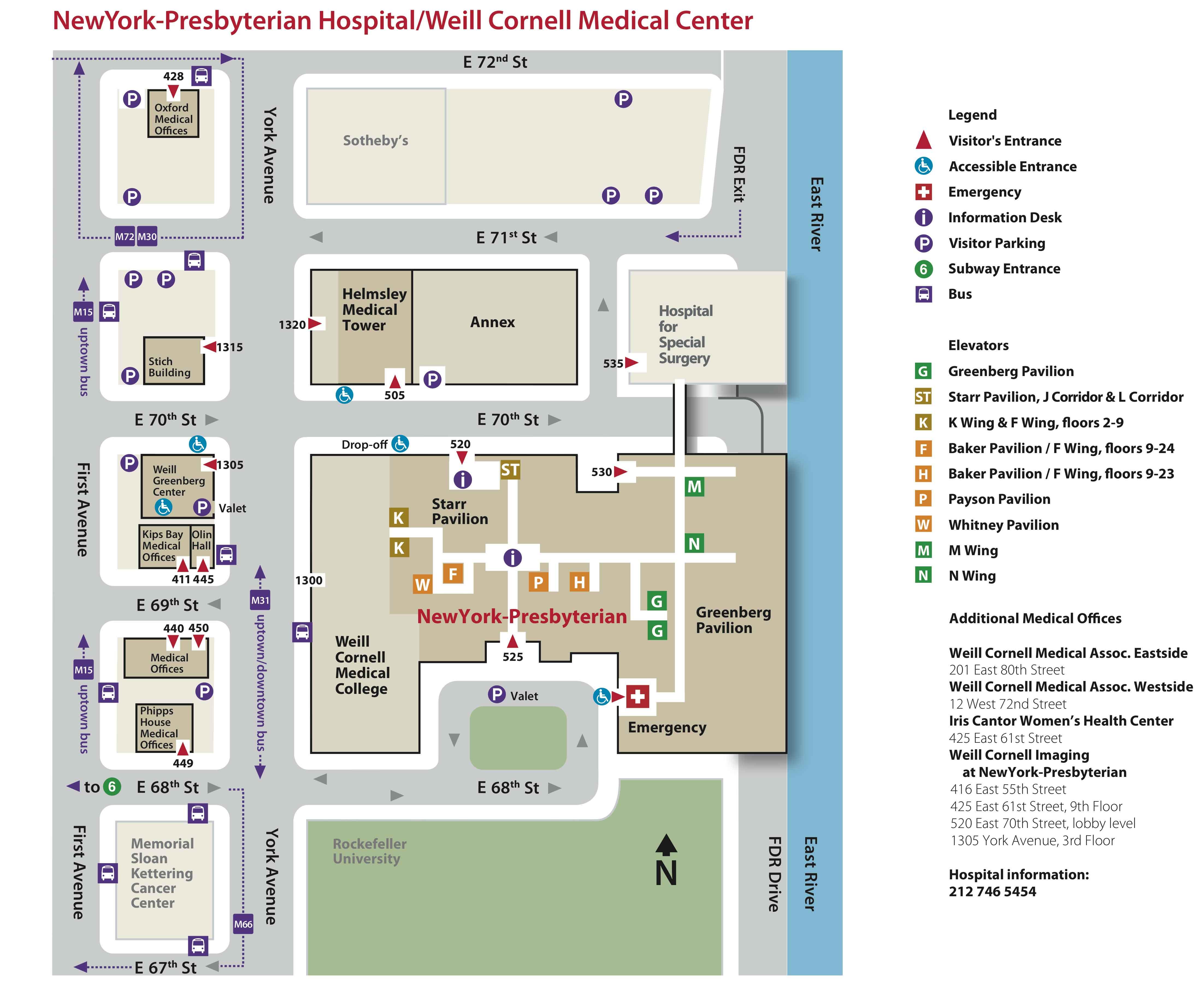 Weill Cornell Campus Map Maps & Directions | Department of Medicine